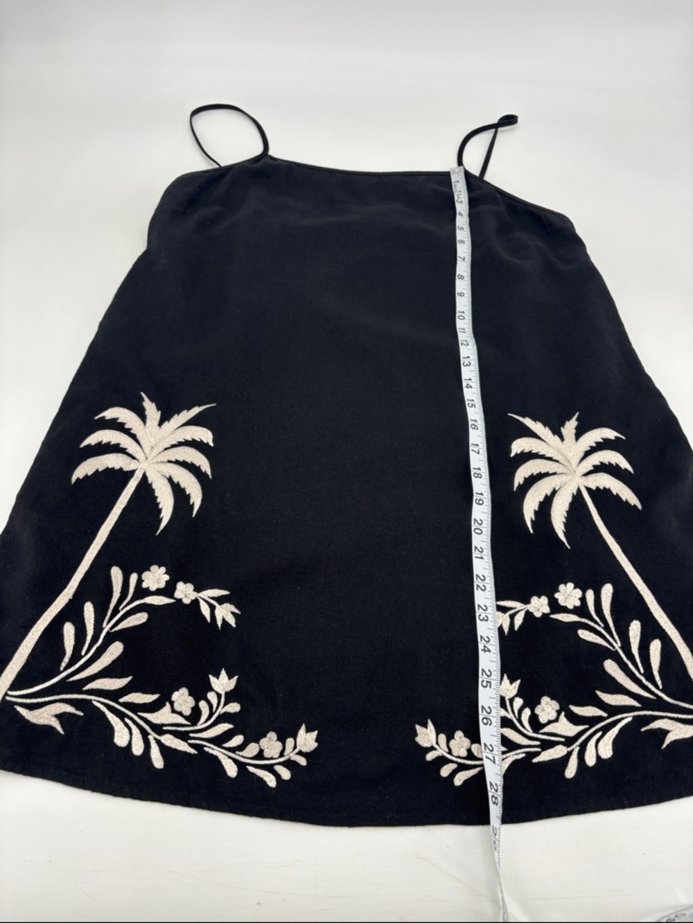 Calypso St. Barth Coastal Chic Boho Linen  Embroidered Tropical Print Mini Dress - Picture 13 of 14